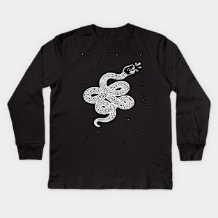 Snake White Street Wear Hip Hop Graffiti Kids Long Sleeve T-Shirt